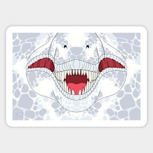 Snow T-Rex Face Sticker